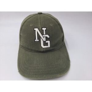 National Guard NG Distressed Adjustable (Fits Small) Hat Cap USA Military Green